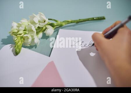 Handwritten love note; Studio Stock Photo