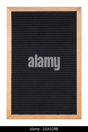 Black Felt Letter Board Cut Out On White. Stock Photo