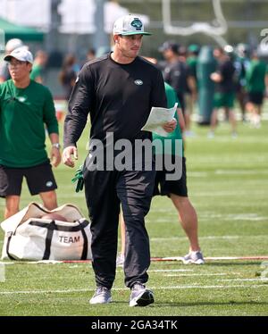 July 28, 2021, Florham Park, New Jersey, USA: New York Jets quarterback ...