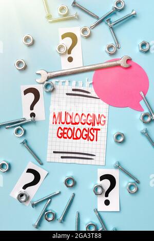 Text caption presenting Mudlogging Geologist. Word Written on gather information and creating a detailed well log New Ideas Brainstoming For Stock Photo