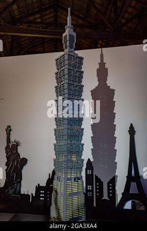 Taipei, JUL 26, 2012 - Lego art display in the Chiang Kai shek Memorial Hall Stock Photo