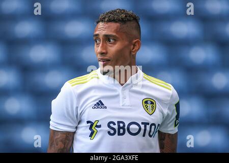 Blackburn, UK. 28th July, 2021. Raphinha #10 of Leeds United during the game in Blackburn, United Kingdom on 7/28/2021. (Photo by Mark Cosgrove/News Images/Sipa USA) Credit: Sipa USA/Alamy Live News Stock Photo