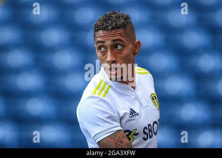 Blackburn, UK. 28th July, 2021. Raphinha #10 of Leeds United during the game in Blackburn, United Kingdom on 7/28/2021. (Photo by Mark Cosgrove/News Images/Sipa USA) Credit: Sipa USA/Alamy Live News Stock Photo