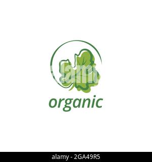 Organic leaf logo design symbol vector template Stock Vector