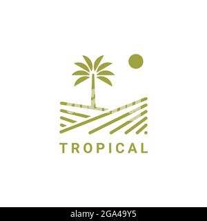 Tropical logo design symbol inspiration vector template Stock Vector