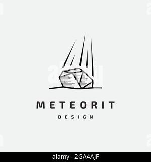 Meteorite logo design illustration symbol vector template Stock Vector