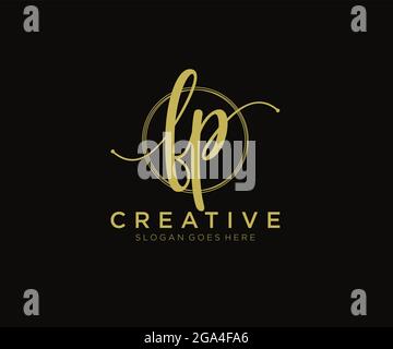 FP Feminine logo beauty monogram and elegant logo design, handwriting logo of initial signature, wedding, fashion, floral and botanical with creative Stock Vector