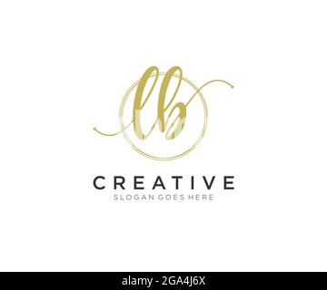 LB Feminine logo beauty monogram and elegant logo design, handwriting logo of initial signature, wedding, fashion, floral and botanical with creative Stock Vector