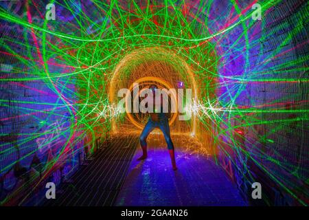 Spider - Man fighting crime in a suburban tunnel Stock Photo - Alamy