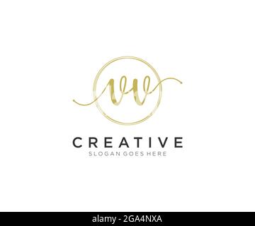VV Feminine logo beauty monogram and elegant logo design, handwriting logo of initial signature, wedding, fashion, floral and botanical with creative Stock Vector