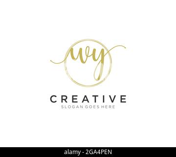 WY Feminine logo beauty monogram and elegant logo design, handwriting logo of initial signature, wedding, fashion, floral and botanical with creative Stock Vector