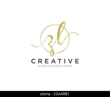 Creative monogram Letter ZL logo vector, line art initial name logo ...