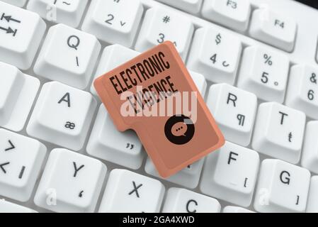 Writing displaying text Electronic Evidence. Concept meaning probative information stored or transmit in digital form Editing Website Program Codes Stock Photo