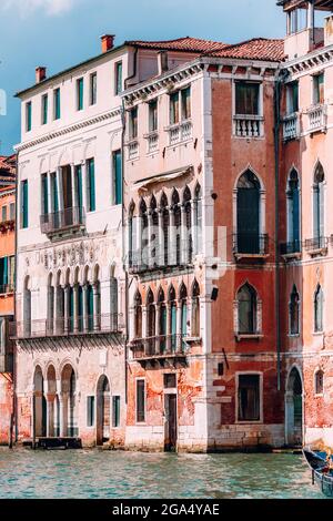 Palazzo Dolfin and Francesco da Mosto House on Grand Canal, Venice, Italy Stock Photo