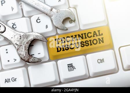 Text showing inspiration Technical Discussion. Business overview conversation or debate about a specific technical issue Creating New Typing Game Stock Photo