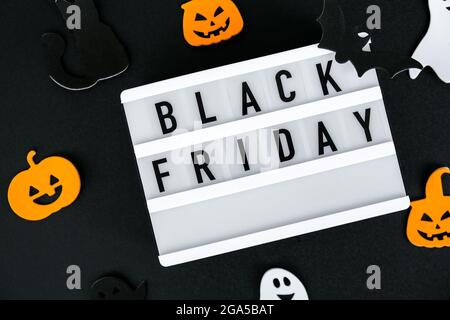 Lightbox with text BLACK FRIDAY, Halloween decorations Sale ...