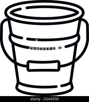Gardening steel bucket icon. Outline gardening steel bucket vector icon for web design isolated on white background Stock Vector
