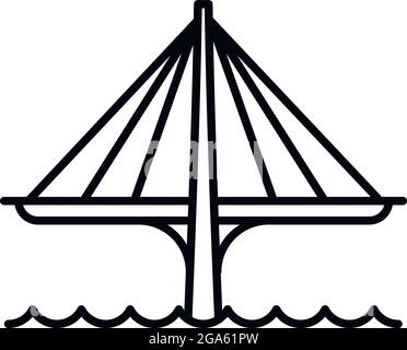 Futuristic bridge icon. Outline futuristic bridge vector icon for web design isolated on white background Stock Vector