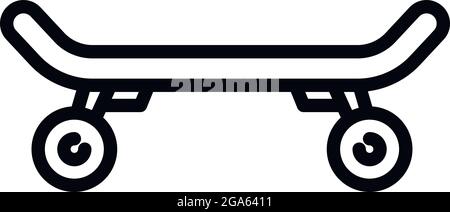 Side of skateboard icon. Outline side of skateboard vector icon for web design isolated on white background Stock Vector