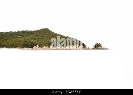 Island isolated on white background Stock Photo