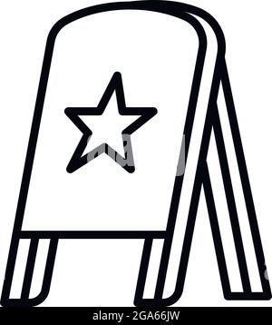 Wood board outdoor advertising icon. Outline wood board outdoor advertising vector icon for web design isolated on white background Stock Vector