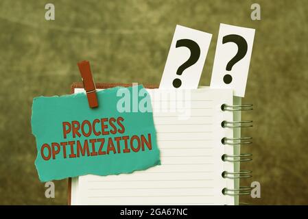 Text caption presenting Process Optimization. Concept meaning improves the processes and takes them to a high level Brainstorming The New Idea Of Stock Photo