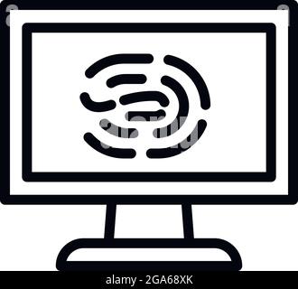 Forensic laboratory fingerprint icon. Outline forensic laboratory fingerprint vector icon for web design isolated on white background Stock Vector
