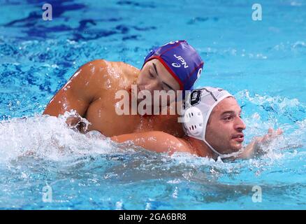 Tokyo Olympics Water Polo Men Group A Greece V Japan Tatsumi Water Polo Centre Tokyo Japan July 29 21 Mitsuru Takata Of Japan In Action