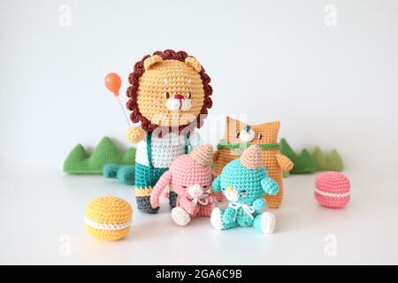 Handmade dolls in shape animals Stock Photo