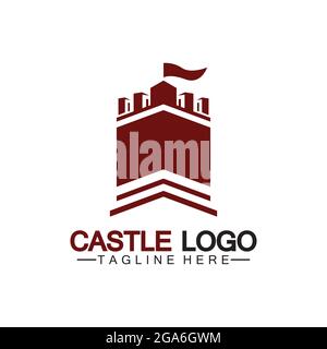 Castle Logo symbol vector illustration design template Stock Vector