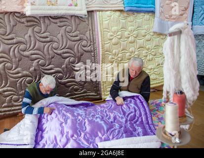Kadıkoy/İstanbul - 01/09/2015 : A traditional duvet made by craftsmens Stock Photo