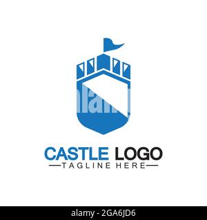 Castle Logo symbol vector illustration design template Stock Vector