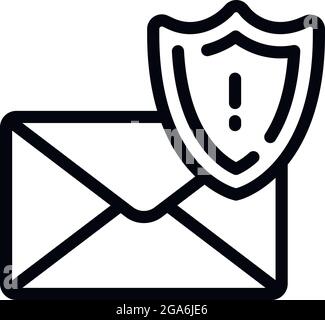 Secured mail icon. Outline secured mail vector icon for web design isolated on white background Stock Vector