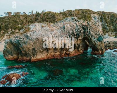 Horsehead Rock, rock formation in Bermagui, NSW, Australia. Stock Photo