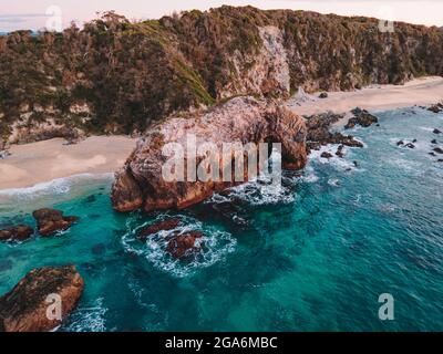 Horsehead Rock, rock formation in Bermagui, NSW, Australia. Stock Photo