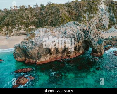 Horsehead Rock, rock formation in Bermagui, NSW, Australia. Stock Photo