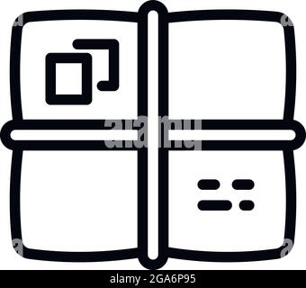 Parcel box icon. Outline parcel box vector icon for web design isolated on white background Stock Vector