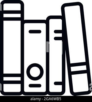 Interactive learning book stack icon. Outline interactive learning book stack vector icon for web design isolated on white background Stock Vector