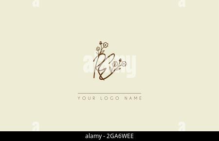 Initial letter RE Or ER Signature handwritten wedding botanical floral icon logo vector  design  illustration Stock Vector