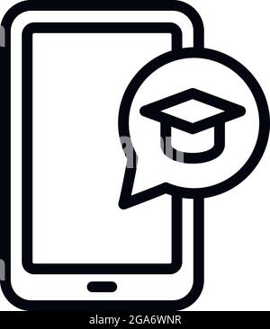 Interactive learning tablet icon. Outline interactive learning tablet vector icon for web design isolated on white background Stock Vector
