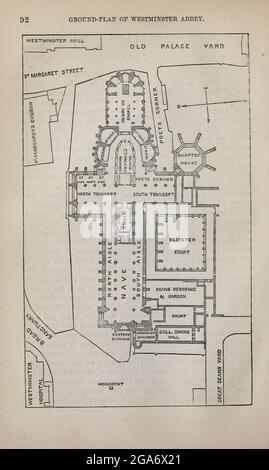 Ground Plan Westminster Abbey From the book ' London and its environs : a practical guide to the metropolis and its vicinity, illustrated by maps, plans and views ' by Adam and Charles Black Published in Edinburgh by A. & C. Black 1862 Stock Photo