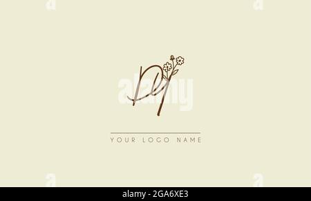 Initial letter DY  Or YD  Signature handwritten wedding botanical floral icon logo vector  design  illustration Stock Vector