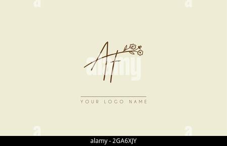 Initial letter AF Or FA  Signature handwritten wedding botanical floral icon logo vector  design  illustration Stock Vector
