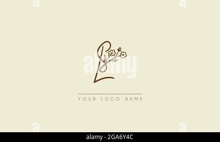 Initial letter LS Or SL Signature handwritten wedding botanical floral icon logo vector  design  illustration Stock Vector