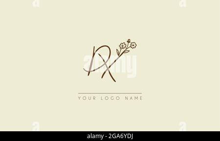 Initial letter DX Or XD  Signature handwritten wedding botanical floral icon logo vector  design  illustration Stock Vector