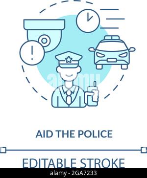 Aid the police concept icon Stock Vector