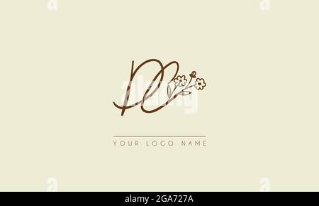 Initial letter DC Or CD Signature handwritten wedding botanical floral icon logo vector  design  illustration Stock Vector
