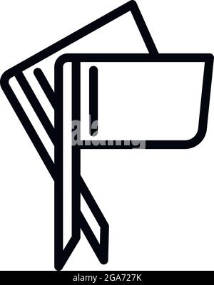 Croquet red yellow flags icon. Outline Croquet red yellow flags vector icon for web design isolated on white background Stock Vector