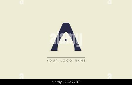 initial letter A negative space with dish head icon design vector illustration Stock Vector