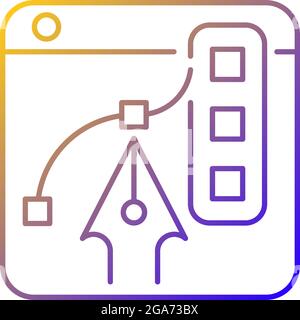 Graphic design platforms gradient linear vector icon Stock Vector